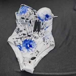 NWT Corset Floral Bathing Suit
